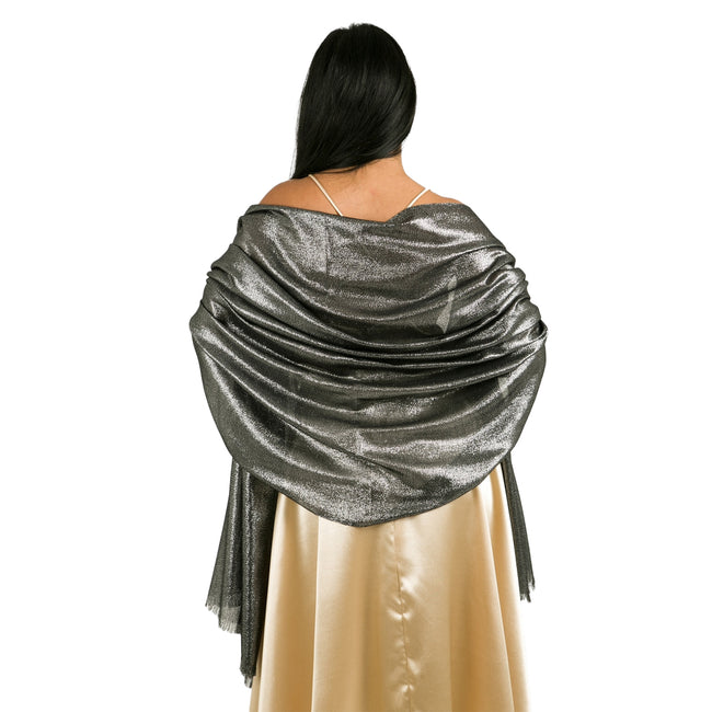 Black - Back - Krisp Lurex Shawl
