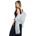 Dusty Blue - Back - Krisp Lurex Shawl