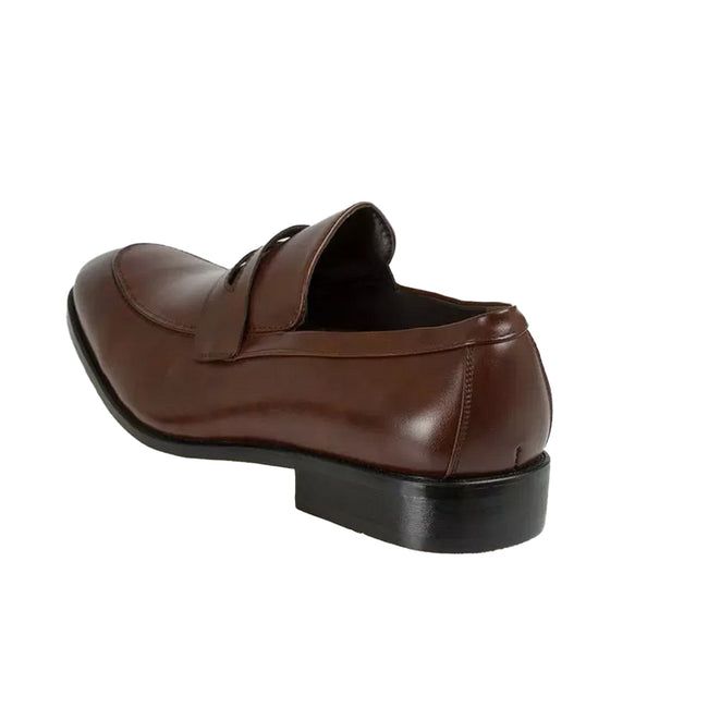 Brown - Back - Krisp Mens Classic Leather Loafers