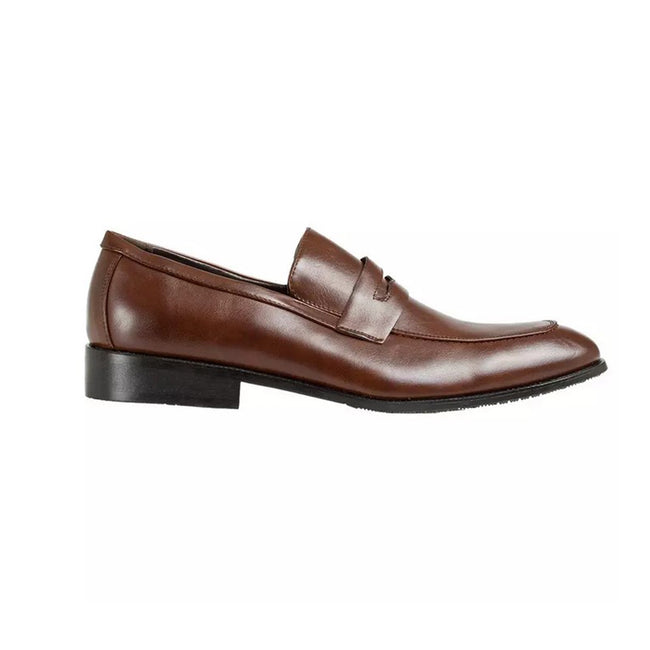 Brown - Side - Krisp Mens Classic Leather Loafers