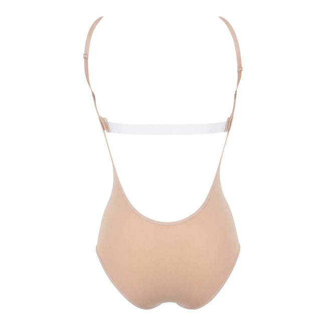 Nude - Back - Silky Dance Girls Padded Low Back Onesie