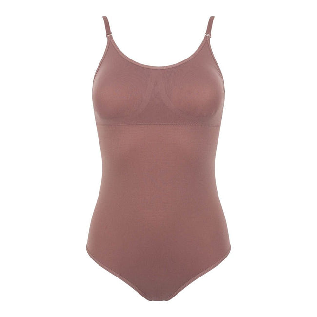 Dark Nude - Front - Silky Dance Girls Padded Low Back Onesie