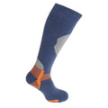 Navy-Grey-Orange - Front - Mens High Performance Extra Comfort Ski Socks (1 Pair)