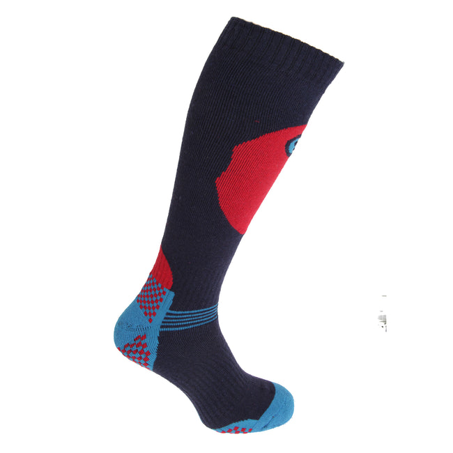 Navy-Red-Blue - Front - Mens High Performance Extra Comfort Ski Socks (1 Pair)