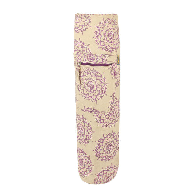 Cream-Purple - Front - Yoga-Mad Mandala Yoga Mat Bag