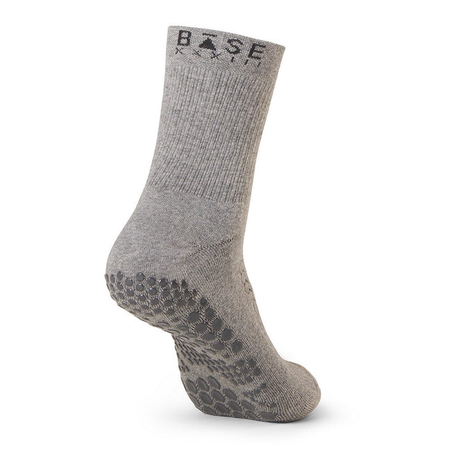 Gray - Back - Base 33 Mens Gripped Crew Socks