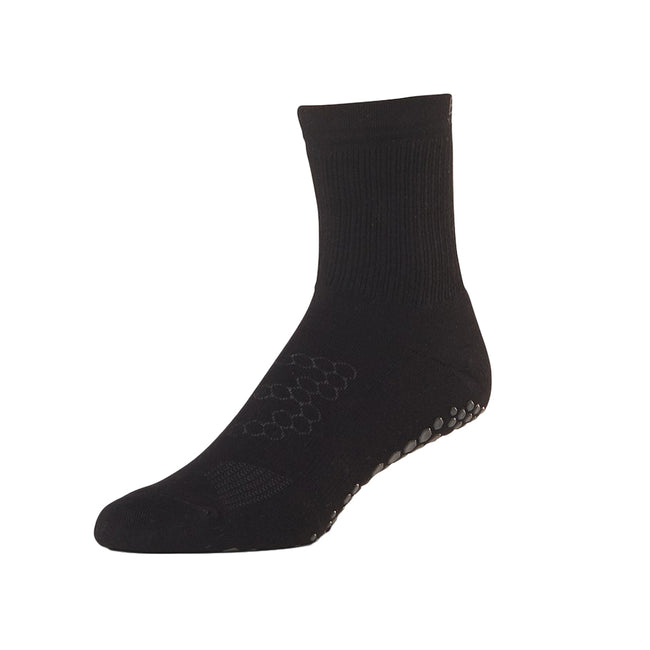 Black - Front - Base 33 Mens Gripped Crew Socks