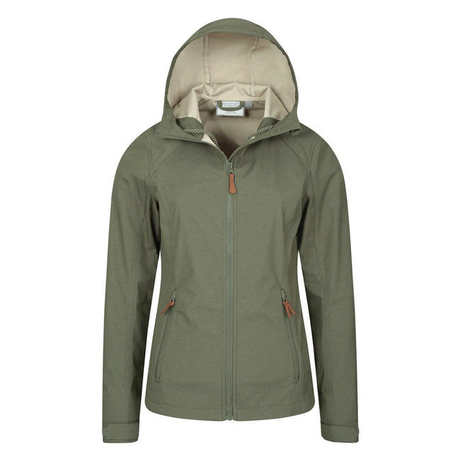 Khaki - Pack Shot - Mountain Warehouse Womens-Ladies Iona Soft Shell Jacket