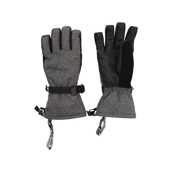 Gray - Pack Shot - Mountain Warehouse Mens Lodge Ski Gloves