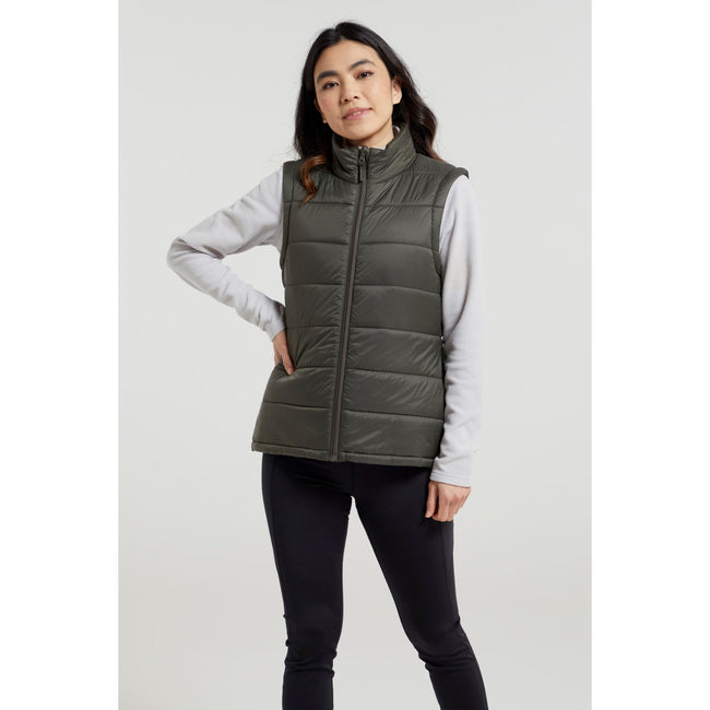 Khaki Green - Front - Mountain Warehouse Womens-Ladies Essentials Padded Vest