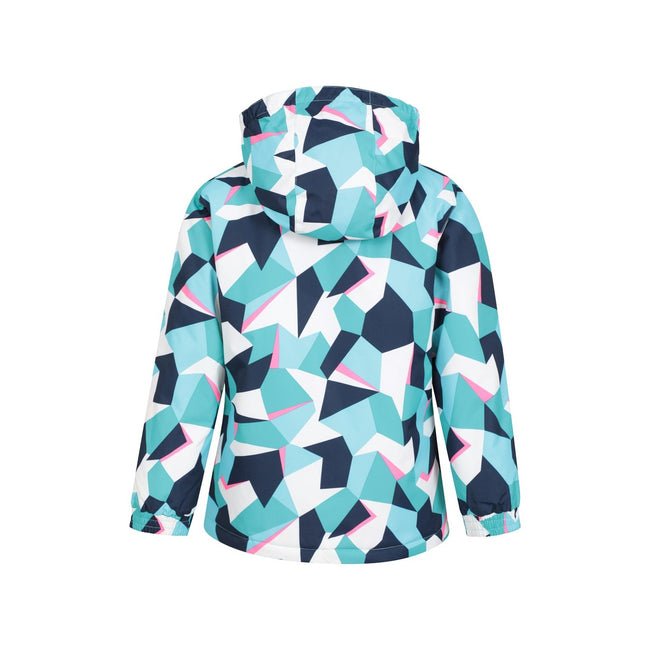 Teal - Back - Mountain Warehouse Childrens-Kids Honey Geometric Ski Jacket