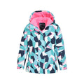 Teal - Pack Shot - Mountain Warehouse Childrens-Kids Honey Geometric Ski Jacket