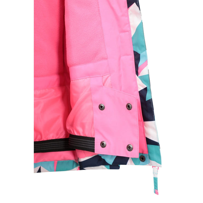 Teal - Close up - Mountain Warehouse Childrens-Kids Honey Geometric Ski Jacket