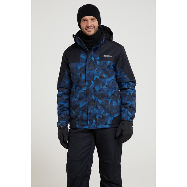 Blue-Black - Front - Mountain Warehouse Mens Shadow II Printed Ski Jacket