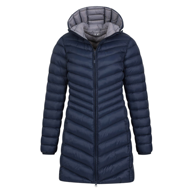 Navy - Pack Shot - Mountain Warehouse Womens-Ladies Florence Long Padded Jacket