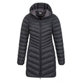Black - Pack Shot - Mountain Warehouse Womens-Ladies Florence Long Padded Jacket