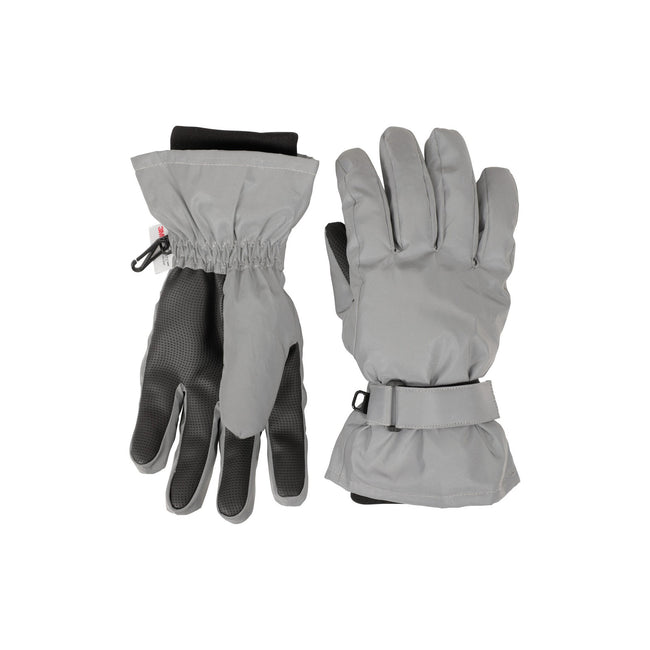 Gray - Side - Mountain Warehouse Childrens-Kids Reflective Winter Gloves