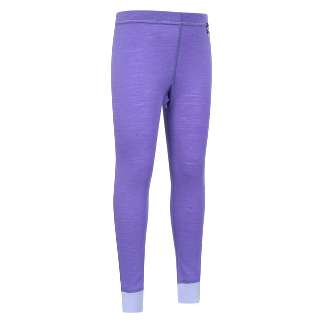 Purple - Lifestyle - Mountain Warehouse Childrens-Kids Merino Wool Base Layer Bottoms