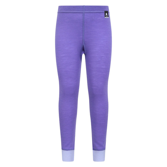Purple - Front - Mountain Warehouse Childrens-Kids Merino Wool Base Layer Bottoms