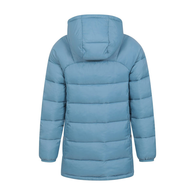 Blue - Back - Mountain Warehouse Childrens-Kids Freya Longline Padded Jacket