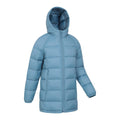 Blue - Side - Mountain Warehouse Childrens-Kids Freya Longline Padded Jacket