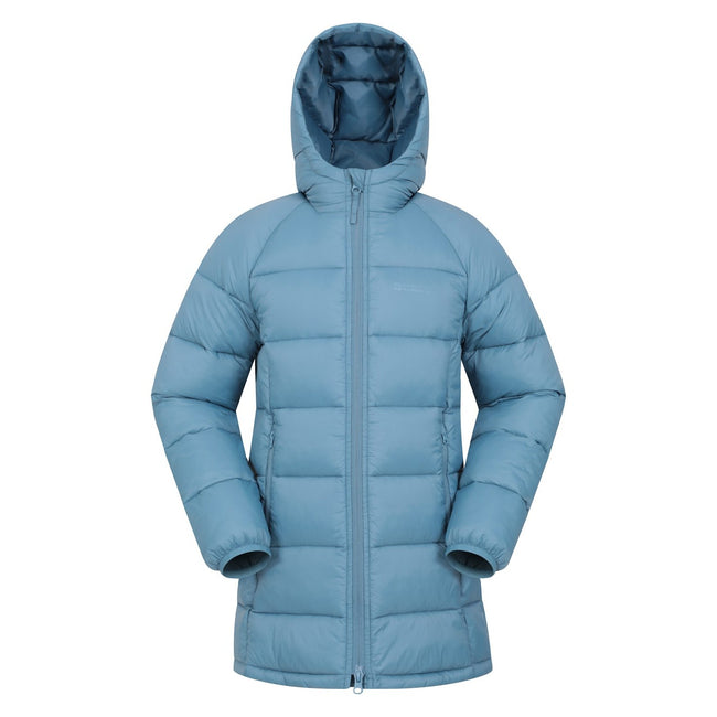 Blue - Front - Mountain Warehouse Childrens-Kids Freya Longline Padded Jacket