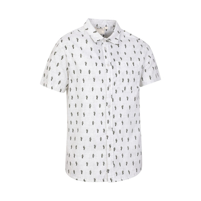 White - Side - Mountain Warehouse Mens Preston Illustration Shirt