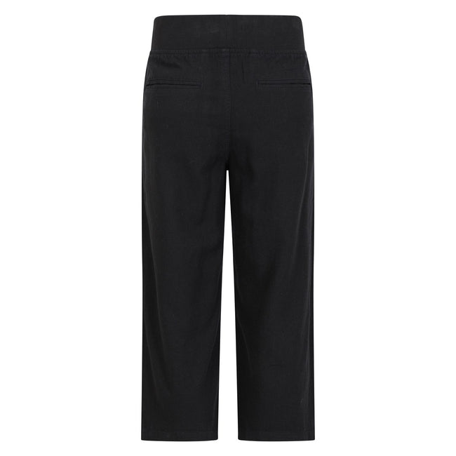 Black - Back - Mountain Warehouse Womens-Ladies Skye Linen Blend Capri