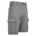 Gray - Side - Mountain Warehouse Mens Outback Washed Cargo Shorts