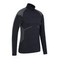 Black - Back - Mountain Warehouse Mens Freestyle Seamless Zip Neck Base Layer Top