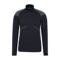Black - Front - Mountain Warehouse Mens Freestyle Seamless Zip Neck Base Layer Top