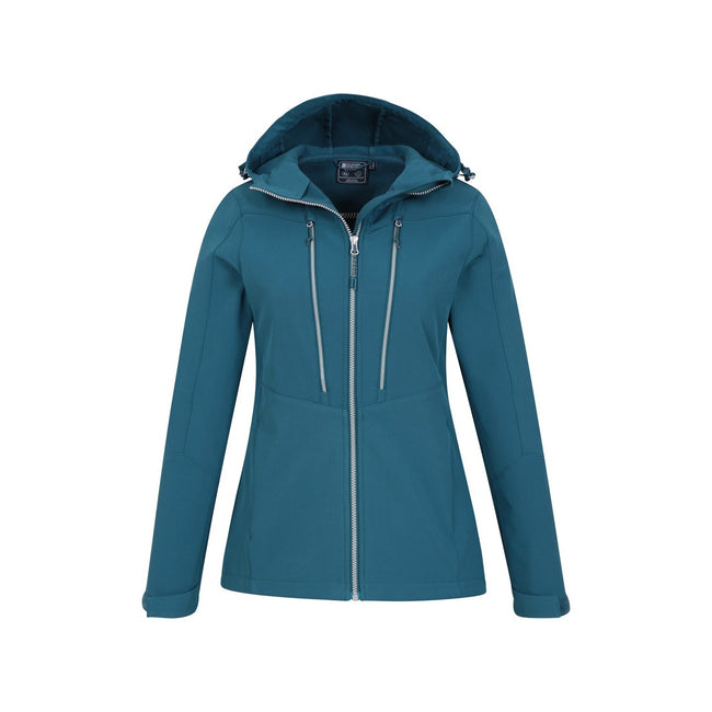 Teal - Pack Shot - Mountain Warehouse Womens-Ladies Direction Recycled Soft Shell Jacket