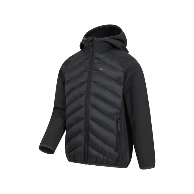 Black - Side - Mountain Warehouse Childrens-Kids Techy Turbine Padded Jacket