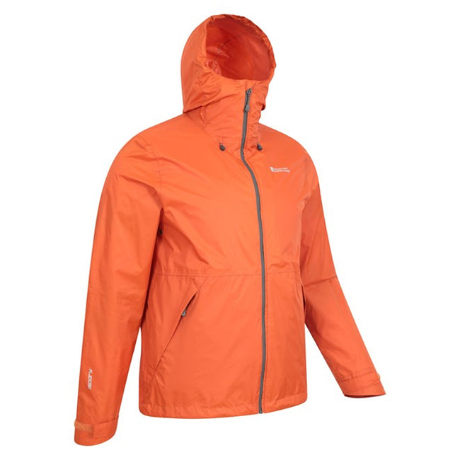 Burnt Orange - Back - Mountain Warehouse Mens Swerve Packaway Waterproof Jacket