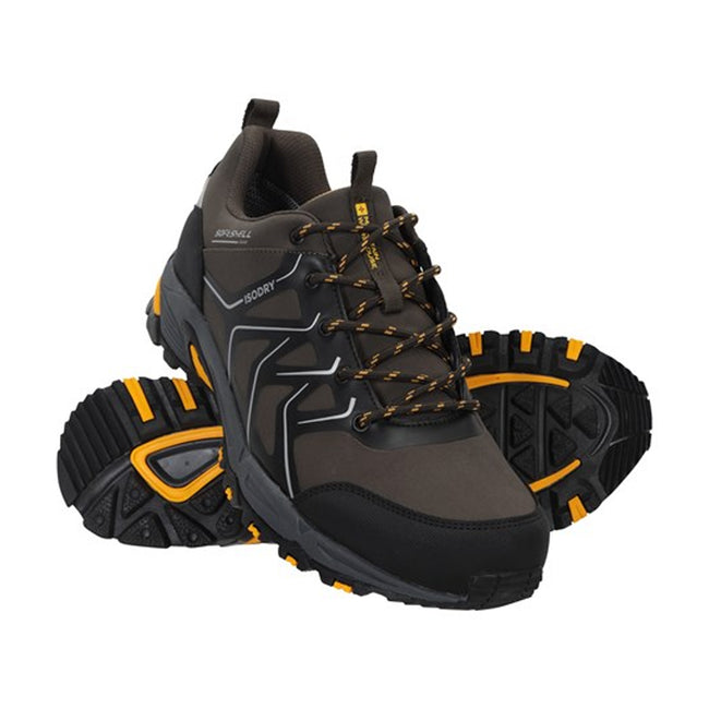 Green - Close up - Mountain Warehouse Mens Shadow Softshell Waterproof Walking Shoes