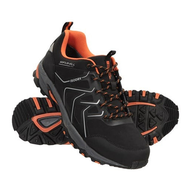 Black - Close up - Mountain Warehouse Mens Shadow Softshell Waterproof Walking Shoes