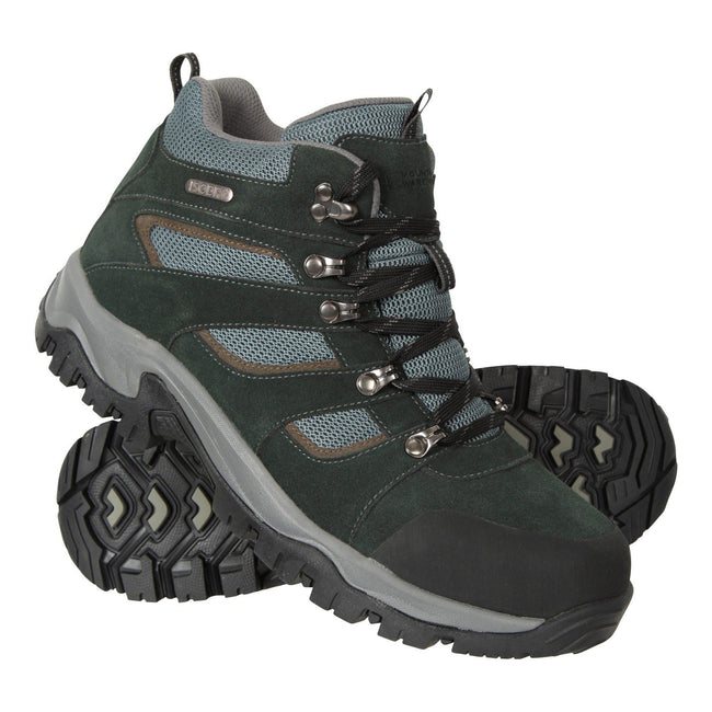 Black-Gray - Close up - Mountain Warehouse Mens Voyage Suede Waterproof Boots
