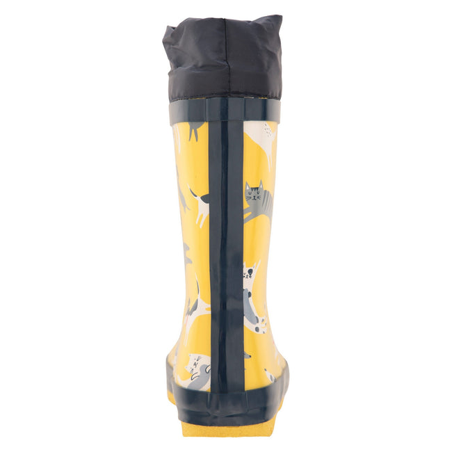 Yellow - Back - Mountain Warehouse Childrens-Kids II Patterned Winter Galoshes