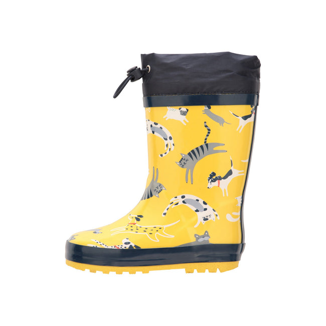 Yellow - Side - Mountain Warehouse Childrens-Kids II Patterned Winter Galoshes