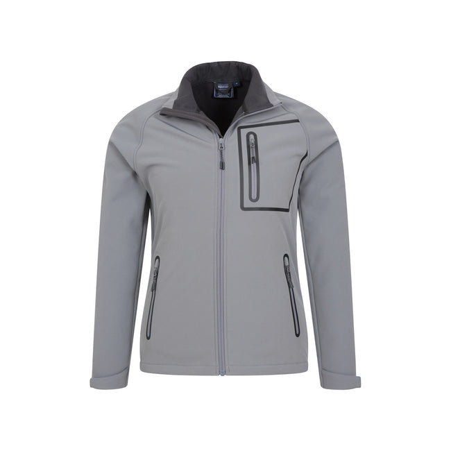 Gray - Pack Shot - Mountain Warehouse Mens Colossus Soft Shell Jacket