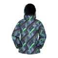 Dark Green-Gray - Back - Mountain Warehouse Childrens-Kids Printed Ski Jacket Set
