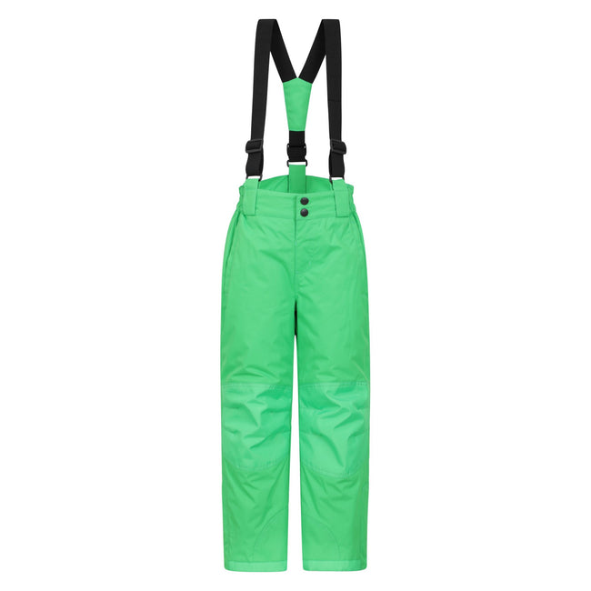 Dark Green-Gray - Pack Shot - Mountain Warehouse Childrens-Kids Printed Ski Jacket Set