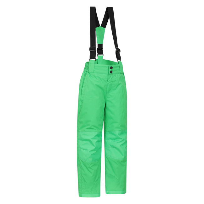 Dark Green-Gray - Close up - Mountain Warehouse Childrens-Kids Printed Ski Jacket Set