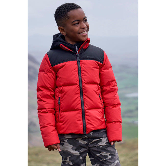 Red - Front - Mountain Warehouse Childrens-Kids Voltage Extreme Down Jacket