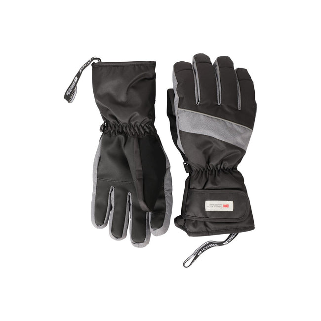 Gray-Black - Side - Mountain Warehouse Mens Thinsulate Ski Gloves