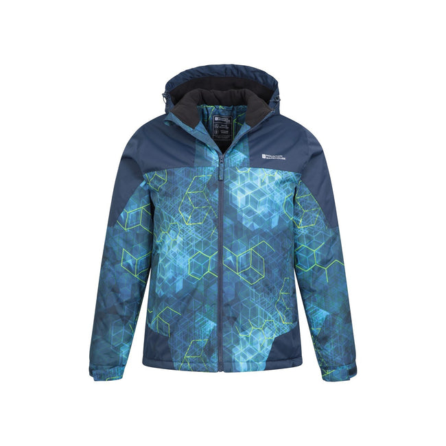 Navy - Pack Shot - Mountain Warehouse Mens Shadow II Geometric Ski Jacket