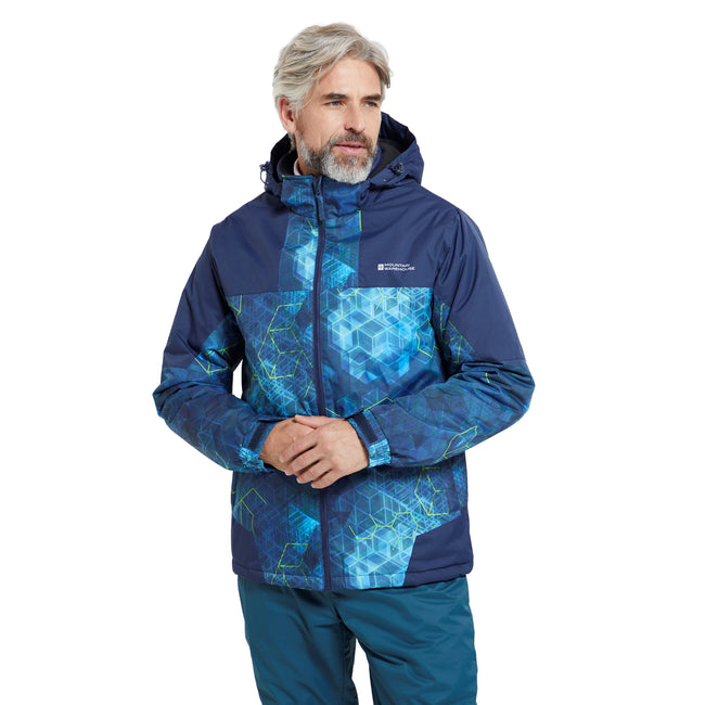 Navy - Close up - Mountain Warehouse Mens Shadow II Geometric Ski Jacket