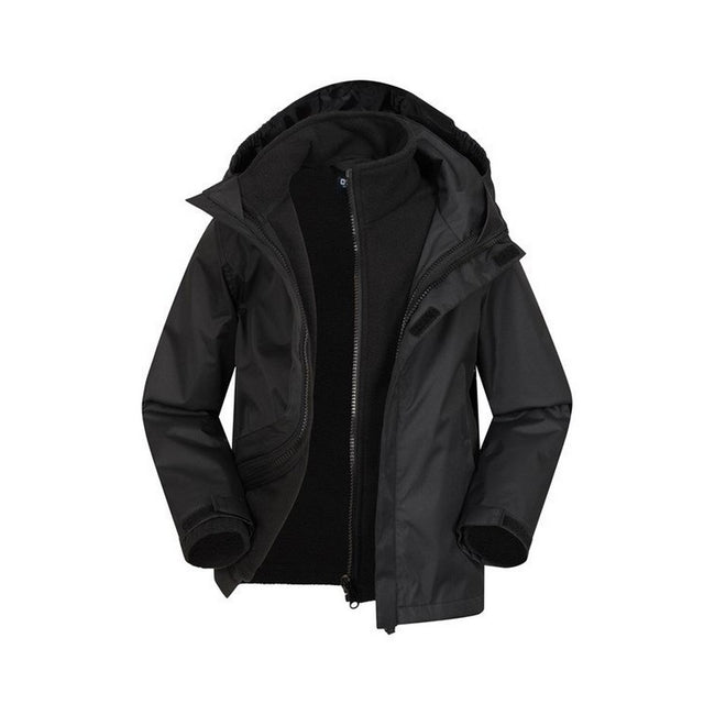 Black - Side - Mountain Warehouse Childrens-Kids Fell 3 in 1 Jacket