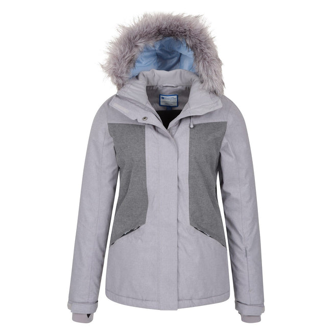 Gray - Pack Shot - Mountain Warehouse Womens-Ladies Blizzard Textured Ski Jacket