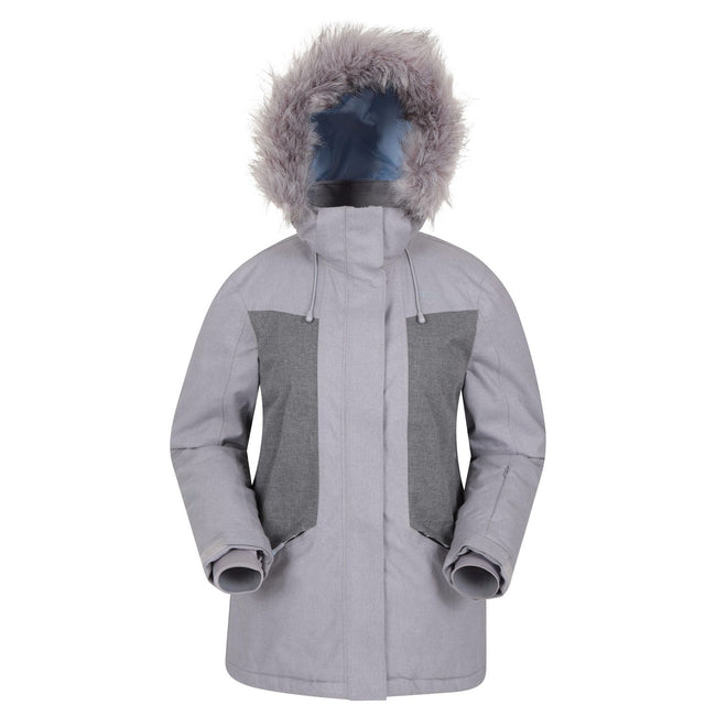 Gray - Front - Mountain Warehouse Womens-Ladies Blizzard Textured Ski Jacket
